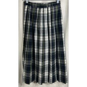 VTG F. Shay Women’s Plaid Maxi Skirt - Pleated Wool Blend Size 8 - Made in USA